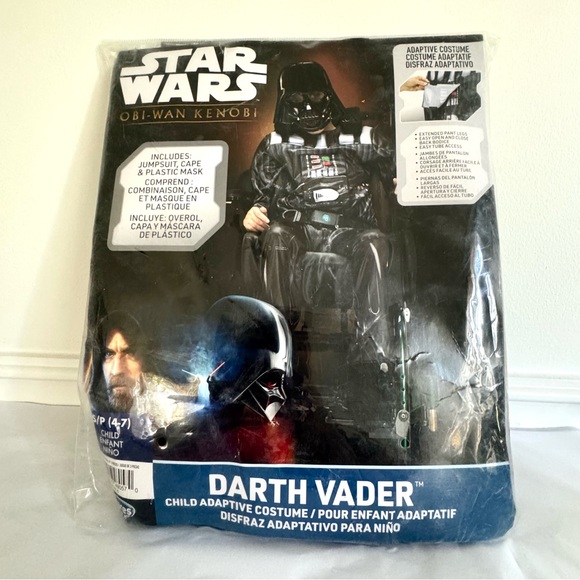 STAR WARS Darth Vader Official Youth Adaptive Costume Jazwares S 4-7 - Picture 2 of 7